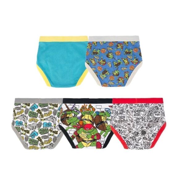 Boys Teenage Mutant Ninja Turtles Character Underwear Briefs 2, 5-Packs Size 6 - Picture 6 of 8